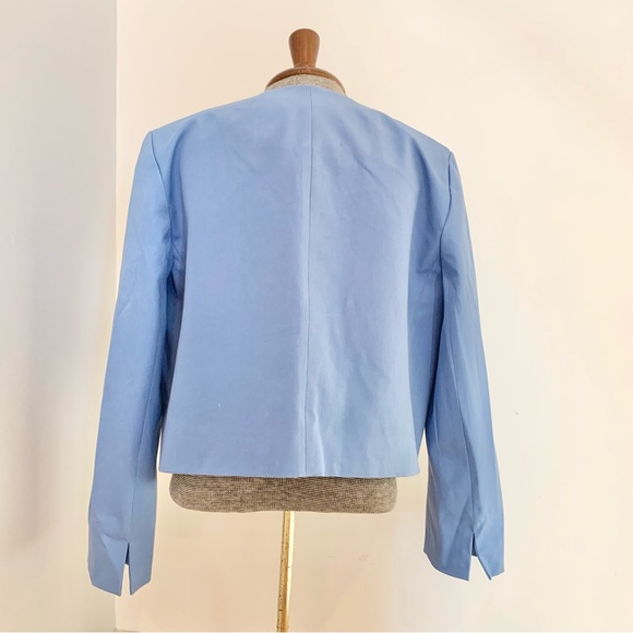JCrew Women’s 365 Cropped Collarless Blazer in Light Blue - Picture 7 of 10